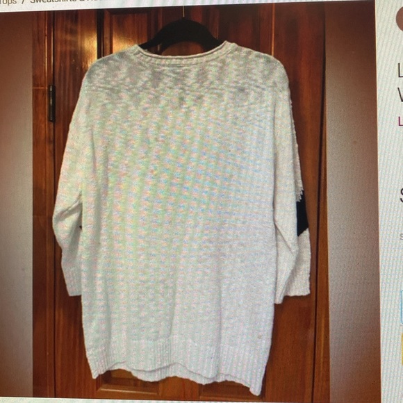 Lane Bryant⭐️Distressed White & BlueStars⭐️ ClassicPullOver SweaterNWT Size22/24 - Picture 3 of 10